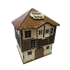 Nostaljik Konak Tasarımlı Kişiye Özel MDF Kumbara